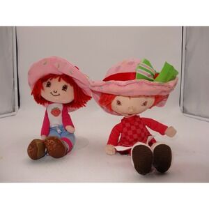 Strawberry Shortcake Rag Dolls Set of 2 Pink Red Plush Figures